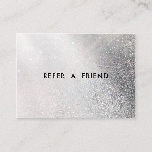 Moderne Glitzer Salon Discount Card Rabattkarte (Vorderseite)