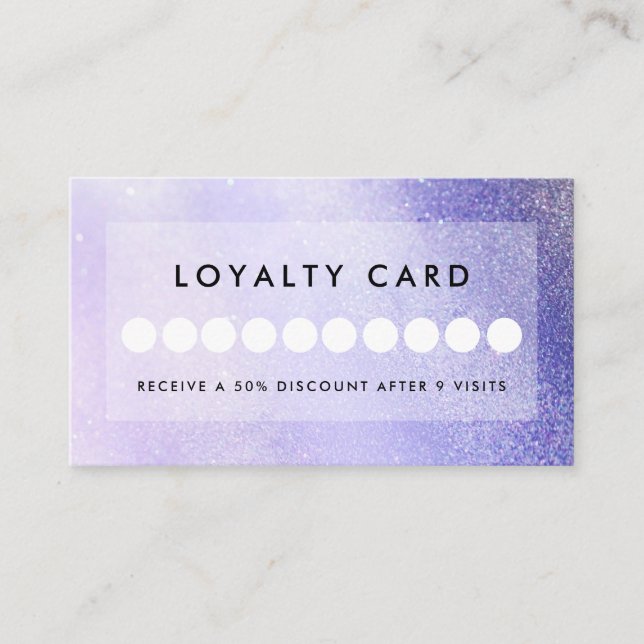 Moderne Glitzer Salon Loyalty Business Card Visitenkarte (Vorderseite)