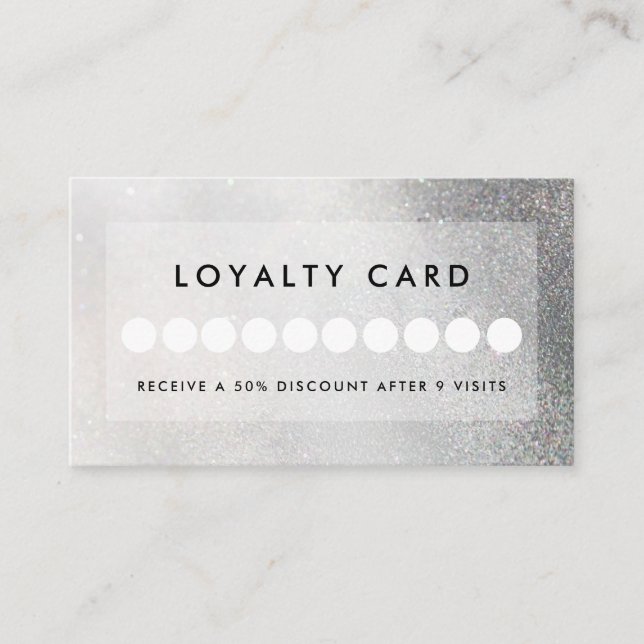 Moderne Glitzer Salon Loyalty Business Card Visitenkarte (Vorderseite)