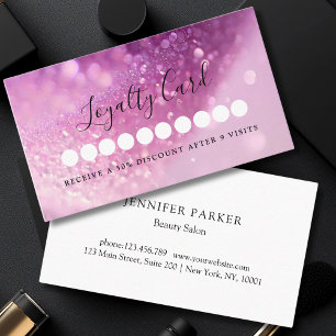 Moderne Glitzer Salon & Wellness-Center Loyalty Ca Visitenkarte