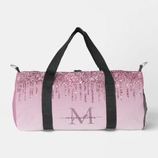 Moderne Glitzer Tropfen Personalisiert Monogramm N Duffle Bag