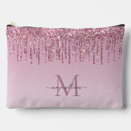 Moderne Glitzer Tropfen Personalisiert Monogramm N Zubehörtasche