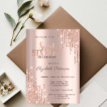 Moderne Glitzer Tropfen Rose Gold Sweet 16 Einladung<br><div class="desc">Moderne,  schicke und glamouröse Sweet 16 mit Glitzer-Tropfen auf einem goldenen Hintergrund der Rose.</div>