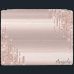 Moderne Glitzer Tropfen Rosen Gold iPad Hülle<br><div class="desc">Eleganter Glitzer Tropfen auf Rose Gold Hintergrund. Ein elegantes und raffiniertes Design.</div>