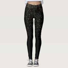 Moderne Glitzern aus Gold und Schwarz-Glitzer Leggings