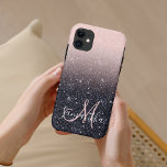 Moderne Glitzern in Schwarz und Rosa Glitzer Case-Mate iPhone Hülle<br><div class="desc">Moderne Glitzern in Schwarz und Rosa Glitzer</div>