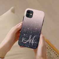 Moderne Glitzern in Schwarz und Rosa Glitzer