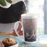 Moderne Glitzern in Schwarz und Rosa Glitzer Milchtasse<br><div class="desc">Moderne Glitzern in Schwarz und Rosa Glitzer</div>