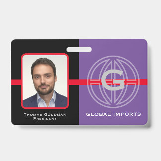 Moderne globale Monogramm-Mitarbeiter Ausweis