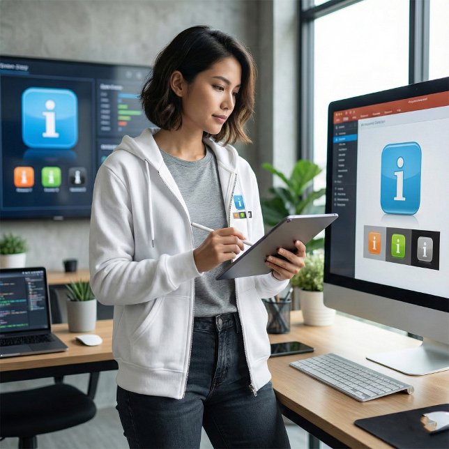 Moderne Glossy Information Symbols Hoodie (Von Creator hochgeladen)