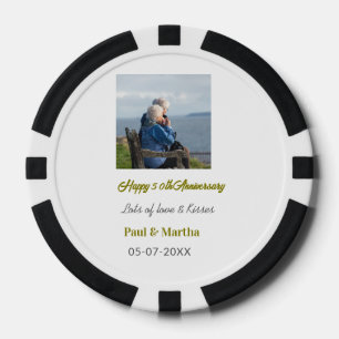 Moderne glückliche 50. Hochzeitstag Name Datum Fot Pokerchips