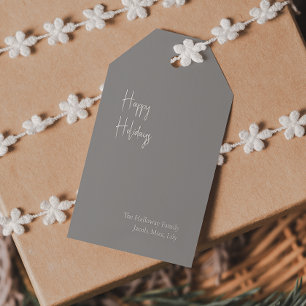 Moderne glückliche Ferien   Silver Family Gift Tag Geschenkanhänger