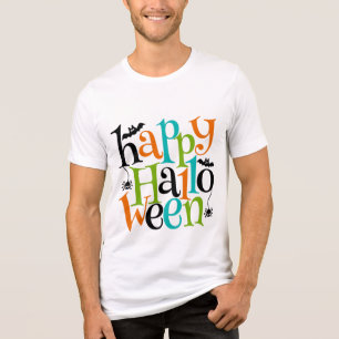 Moderne glückliche Halloween Typografie Fledermäus Tri-Blend Shirt