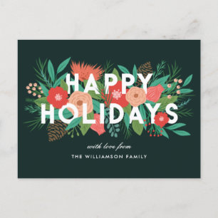 Moderne glückliche Tage kühne Blumenfamilie Feiertagspostkarte