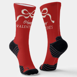Moderne glückliche VALENTINES Bows Retro Red UNISE Socken