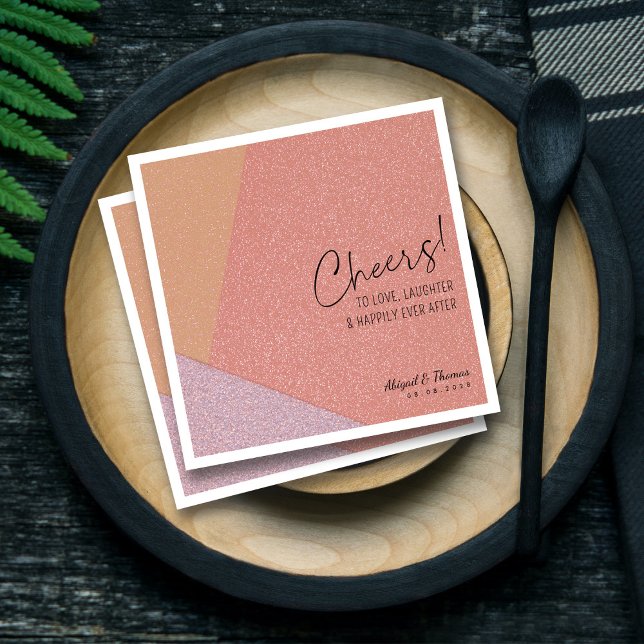 Moderne glücklicherweise je nach Hochzeit kühne ge Serviette (Modern Happily Ever After Wedding Bold Geometric Napkins)