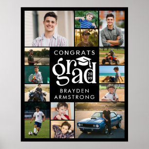 Moderne Glückwunsch Grad 14 Foto Collage Fett Typ Poster