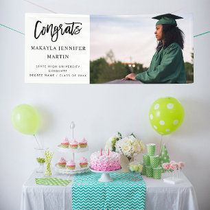 Moderne Glückwunsch H Foto Graduate Banner - Weiß