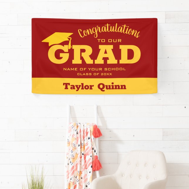 Moderne Glückwünsche zu Kardinal und Gold Banner (Insitu)