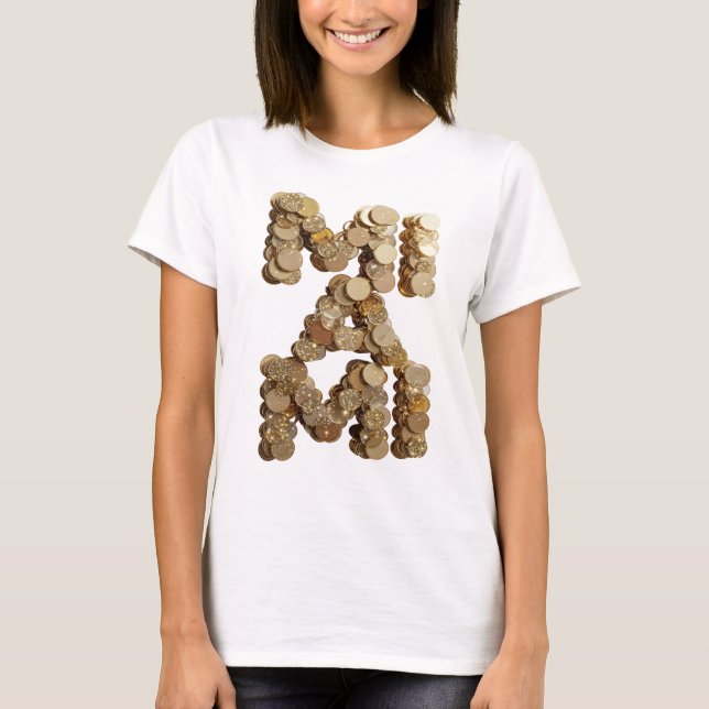 Moderne Gold ABSTRACT ART Gestaltung T-Shirt (Vorderseite)