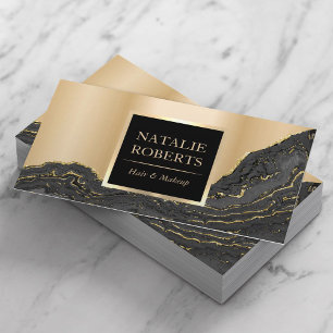 Moderne Gold-Achat-Friseur Haar Schönheitssalon Visitenkarte