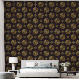 Moderne Gold Art Deco Kreise Tapete