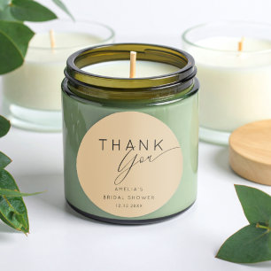 Moderne Gold-Beige Dankeschön Brautparty  Runder Aufkleber