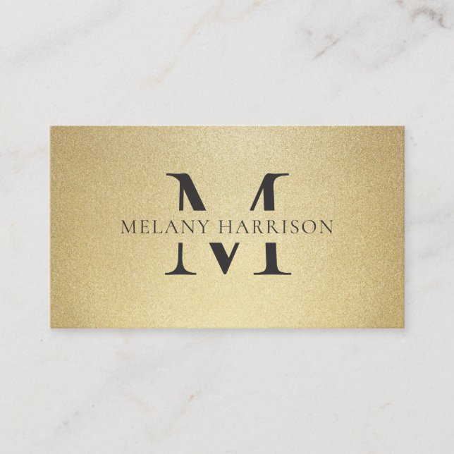 Moderne Gold & Black Elegante Business Card Visitenkarte (Vorderseite)