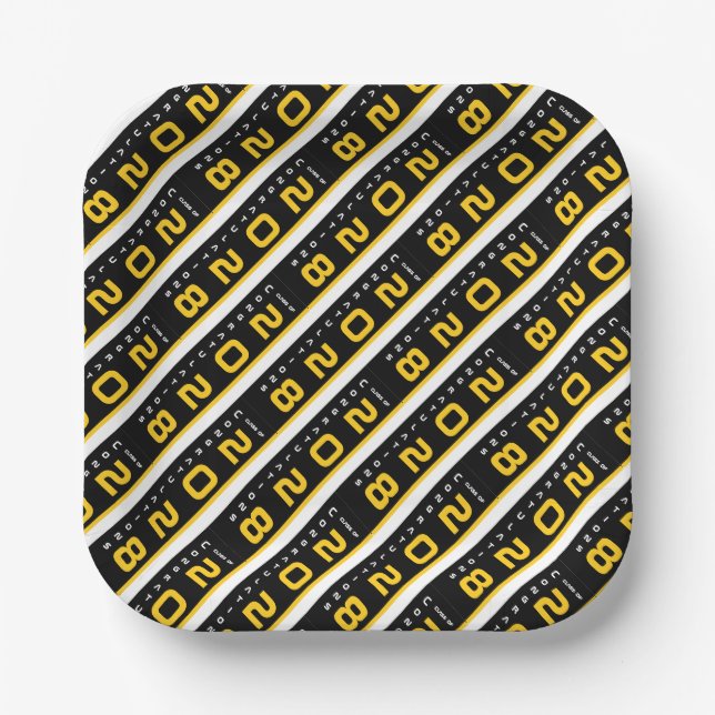 Moderne Gold Black Graduation Party Pappteller (Vorderseite)