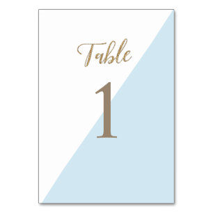 Moderne Gold Blue-Taufe Tischnummer