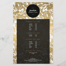 Moderne Gold Blume Black Circle Flyer