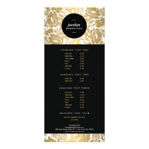 Moderne Gold Blume Black Circle II Rack Card Werbekarte