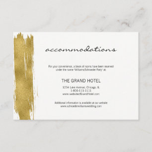 Moderne Gold Brushstroke Hochzeitskarte Begleitkarte