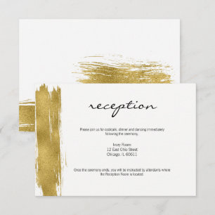 Moderne Gold Brushstroke Wedding Card Einladung