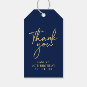 Moderne Gold-Bürstenschrift-Partygeschenk Dankesch Geschenkanhänger