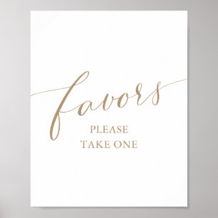 Moderne Gold Calligraphy Baby Shower favorisiert S Poster