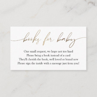 Moderne Gold Calligraphy Books für Baby Request Begleitkarte
