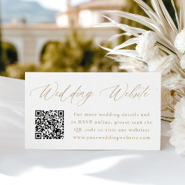 Moderne Gold Calligraphy Wedding Website QR Code Begleitkarte