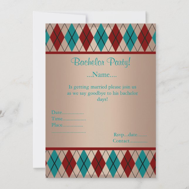MODERNE GOLD DIAMOND BACHELOR PARTY INVITATION EINLADUNG (Vorderseite)