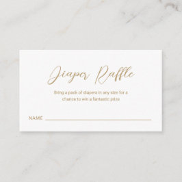 Moderne Gold Diaper Raffle Simple Baby Dusche Begleitkarte