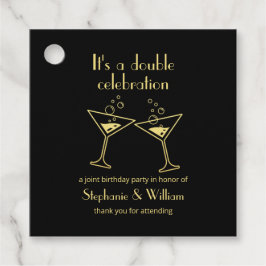 Moderne Gold Doppelzelebrierung Gemeinsamer Geburt Geschenkanhänger