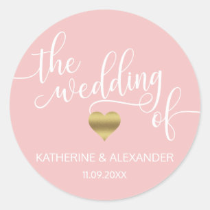 Moderne Gold Dusty Rose Pink The WEDING Siegel Runder Aufkleber