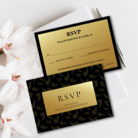Moderne Gold Feather Wedding Meal Choice UAWG