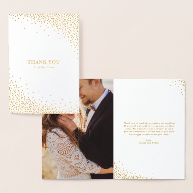 Moderne Gold Foil Confetti Dots Hochzeit Vielen Da Folienkarte (Anzeige)