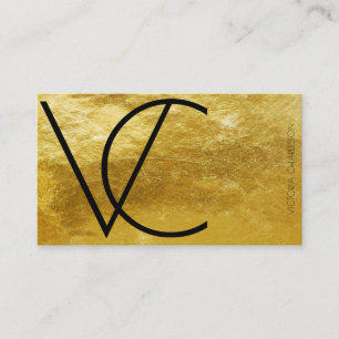 Moderne Gold Foil-Initialen einfach Visitenkarte
