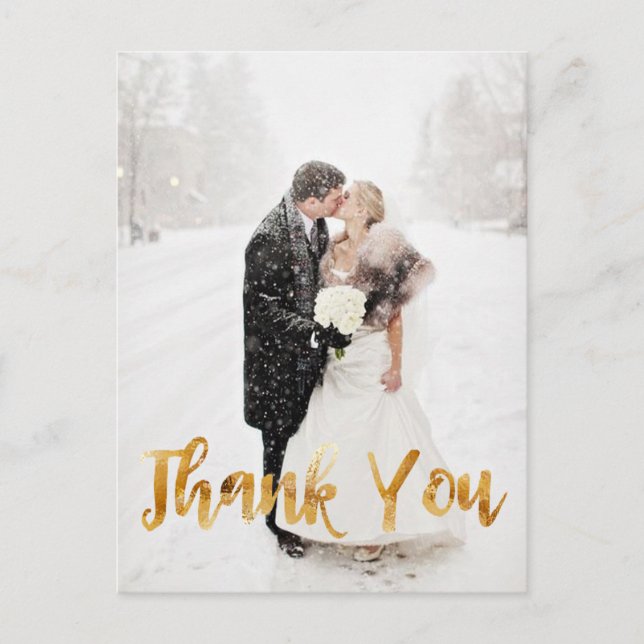 Moderne, Gold Foil Typografie, vielen Dank Postkarte (Vorderseite)