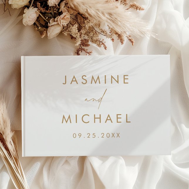 Moderne Gold Foto Hochzeit Gästebuch (Von Creator hochgeladen)