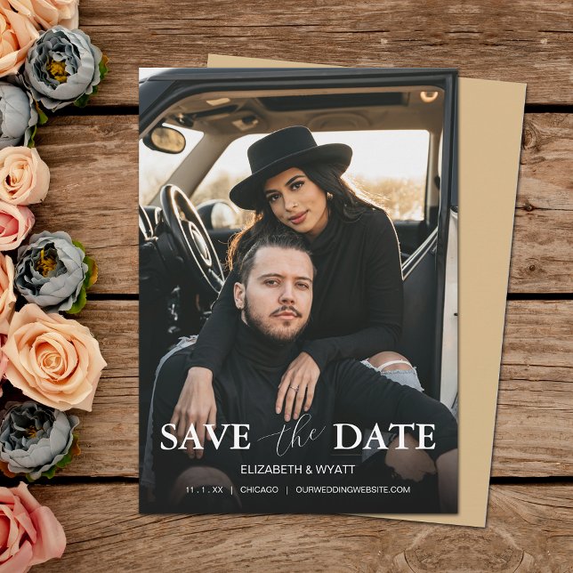 Moderne Gold Foto Hochzeit Save The Date (Von Creator hochgeladen)