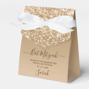 Moderne Gold Glitter Bat Mitzvah Geschenkschachtel