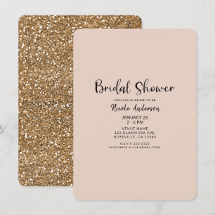 Moderne Gold Glitter Glam Bridal Shower Einladung